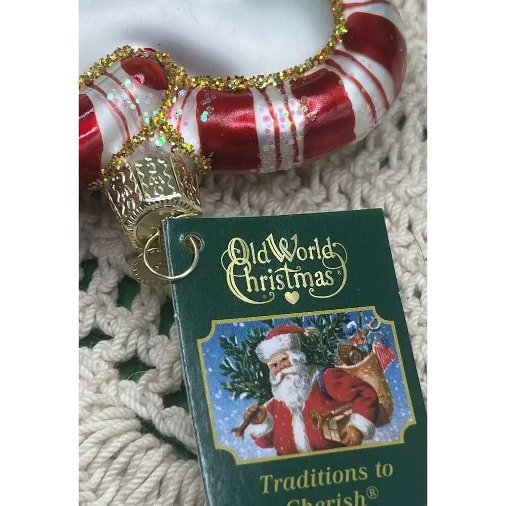 Old World Christmas Ornament-Peppermint Heart (Our First Christmas) NEW #30020‎